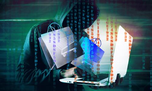 Hacker stealing an Amazon shopper's items and personal information.