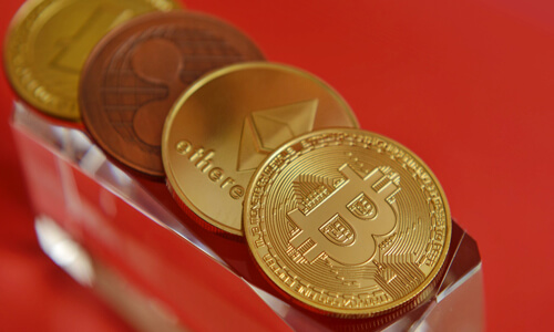 Different cryptocurrency, including Bitcoin.