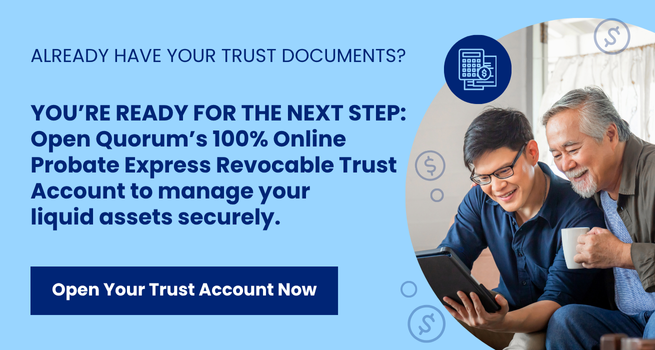 Image of Probate express revocable trust account tablet banner (1)