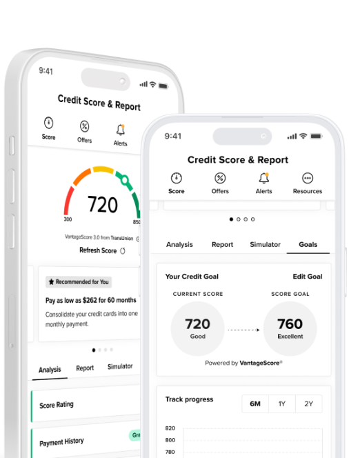 Credit Score shown on mobile phone.